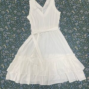 Calvin Klein White Ruffled Tiered Sundress